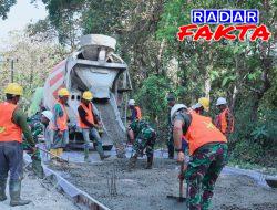 Pembangunan Jalan Cor Beton TMMD 125 Bojonegoro di Desa Soko Terus Dikebut