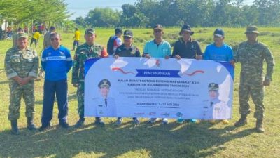 Sinergitas Tiga Pilar Ngambon Gelar Bulan Bakti di Kawasan GOR Desa Bondol
