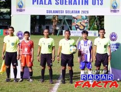Piala Suratin U-13 Sulawesi Selatan 2026 Berlangsung Meriah dan Penuh Sportivitas