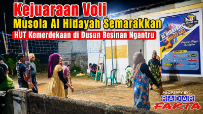Kejuaraan Voli Musola Al Hidayah Semarakkan HUT Kemerdekaan di Dusun Besinan Ngantru