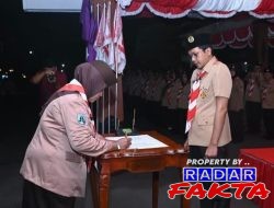 Wabup Syah Pimpin Ulang Janji Tri Satya dan Dwi Darma Jelang Apel Besar Hari Pramuka di Trenggalek