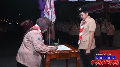 Wabup Syah Pimpin Ulang Janji Tri Satya dan Dwi Darma Jelang Apel Besar Hari Pramuka di Trenggalek